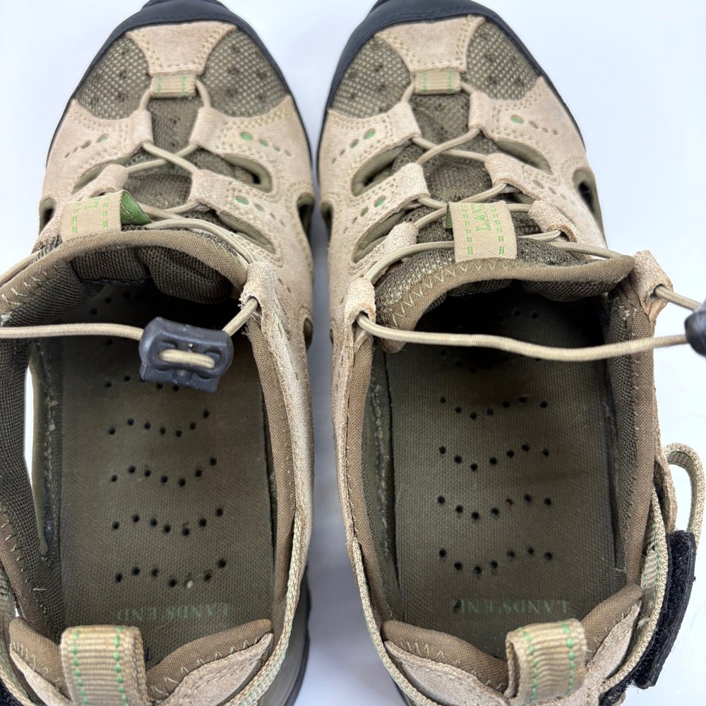 Lands End Water Shoes Hiking Sandals Tan Green Mens Size 8 B VGC - Picture 10 of 13